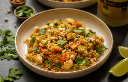 Fitness recept: Restovaná quinoa s tofu a arašidmi
